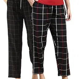 kryptic Women Pack of 2 Pure Cotton Printed Relaxed fit Lounge pant-picture-10