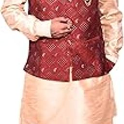 Men's Silk Blend Kurta Pant with Ethnic Jacket-image-21