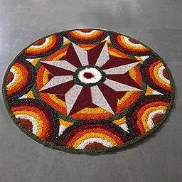 StromX Super Soft Microfiber Rangoli For Rectangular Round Floor Mat/Bedroom/Living Room/Rectangular Floor Mat/Kitchen Rangoli Home/Modern Rangoli Size (24 X 24 Inches), Multi Design2-image-92