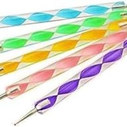 Professional Nail Art Dotting Tool Set, 5-Piece, Multi-coloured, 2-Way Design for Manicure-10