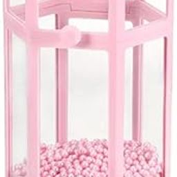 NESTIC Makeup Brush Holder with Dustproof Lid, White Pearls, Glass Clear Makeup Brush Organizer, Cosmetic Brush Storage Box Case for Vanity, Bathroom, Bedroom (Pink, Hexagonal)-image-57