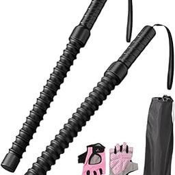 MERISHOPP 2 Pieces Battle Ropes Equipment Spring Bar for Training Muscle Building Pink Gloves-image-29