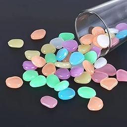 SATYAM KRAFT 100 Pcs Luminous Radium Stone Glow-in-The-Dark Vase Filler Pebbles for Home, Living Room, Garden, Aquarium, Fish Tank & Night Decoration (Multicolour)-image-51