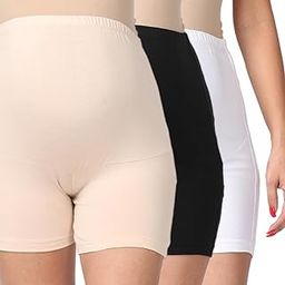 Under Shorts Women | Pregnancy Panties for Women | Shorts Style Pregnancy Underwear | Over The Belly Fit | Provides Support | Soft, Comfy & Stretchy Cotton | Pack of 3-image-29