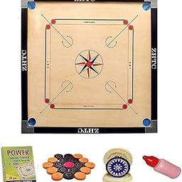 ZHTC Carrom Board Large 32 inch 4mm Full Size Matte Finish for Kids Men Women Adults Serious Professional with Coins, Striker and Powder Made of Assam Plywood Carrom Board Best Smooth Board-image-53