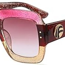 Oversized Square Sunglasses Multi Tinted Glitter Frame Stylish Inspired B2276-image-21