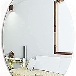 KRIVASMART Wall Mirror Tiles Decor Acrylic-Full Mirrors Flexible Decorative Mirror Sheets Adhesive Mirror Stickers for Door Bedroom Bathroom Shower Gym (30 X 20 Cm)-image-89