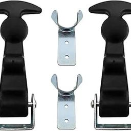 2 Packs Elastic Stainless Steel Rubber Hood Catch，4.8 inch Flexible T-Handle Hasp，Rubber Flexible Draw Latches with Brackets for Tool Box, Vehicle Engine, Hood, Golf Cart-image-17