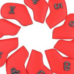 MERISHOPP 10Pcs Golf Iron Headcover, 4,5,6,7,8,9,A,S,P,X Fits All Brands Red| Golf Club Head Cover | Driver Head Cover-image-42