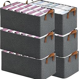 WeClever 6 PCS Collapsible Fabric Storage Cubes Organizer with Handles Foldable Storage Baskets for Organizing Toys, Books, Shelves, Closet, Large Storage Box with Handles (6 PCS, Big Storage Box)-31