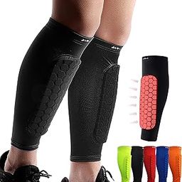 HiRui Calf Compression Sleeve,Shin Guards for Soccer Calf Brace Honeycomb Crashproof Calf Pads for Shin Splint, Pain Relief, Basketball Baseball Cycling, Kids Youth Adult(1Pair) (Black, XL)-image-67
