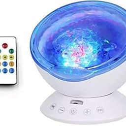 Ostin LED Projecting Light Lamp Color Changing Ocean Wave Projector with Remote Control Kids Night Light Within Audio Player USB Cable Kids Adults-picture-22