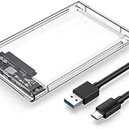 CARECASE® (2.5 INCH Type C TRANSPERENT SATA CASING) 2.5 inch USB 3.1 External Hard Drive Enclosure, USB 3.0 to USB Type C Portable Hard Disk for HDD and SSD, Support SATA III.-22