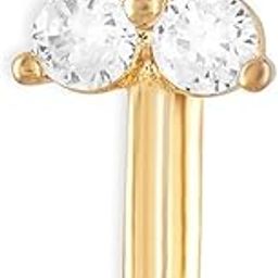 Gold Tone Cubic Zirconia Embellished Contemporary Brass Clip On Nose Pin For Women-ZPFK19344-image-80