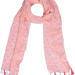 Stylish, Trendy, Printed Chiffon Tassel Scarf, Stole for Girls & Women (White n Orange)-image-40