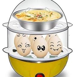 MBKOH Electric 2 Layer Egg Boiler Poacher - Compact, Stylish 14 Egg Cooker with Measuring Cup & Steel Bowl-20