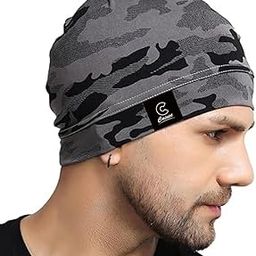 Caiuse Skull Caps Helmet Liner Cap for Men - Motorcycle, Cycling, Football Head Beanie & Hard Hat Liner - Sweat Wicking Cap Black-image-55