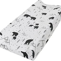 CALANDIS™ Baby Diaper Changing Pad Cover Changing Mat Protector for Toddlers Girls Baby Black Bear | Changing Pads & Covers | Diapering-32