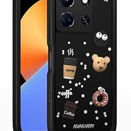 Pikkme Back Cover for Infinix Note 30 5G | Cute Fun Cartoon 3D Bear Silicone Full Body Protection Bumper Cover (Black)-image-15