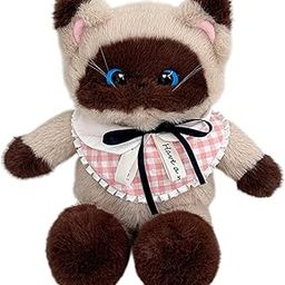 Cute Cat Stuffed Backpack Lifelike Travel Daypack For Pet Lovers Adults Kids Beige Brown-image-78