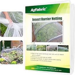 Agfabric Garden Netting 3.9x9.8' Insect Pest Barrier Netting for Garden Protection,Plant Cover Row Cover Mesh Netting for Vegetables Fruit Trees and Plants,White-19