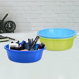 Homestic Pack of 3 Desk Organizer | Stationery Organizer | Multipurpose Organizer | Office Supplies for Pen-Pencil-Staplers | Desktop Organizer | 6 LTR | Green & Sky Blue & Blue-image-88