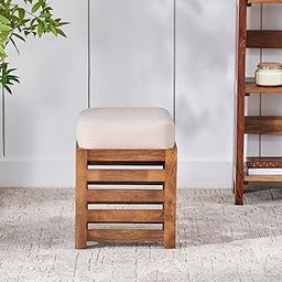 JAL HANDICRAFTS Wooden Living Room Stool| Bedroom Table| Dressing Table Stool, Brown, Modern Style Square Leg, 12" x 12" x 12"-27