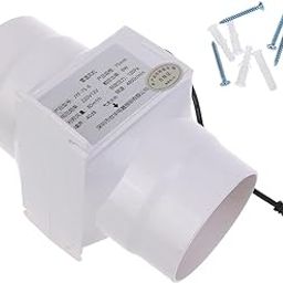 ohohulo 12V 10W Inline Duct Fan Quiet Exhaust Blower Quiet Air Circulation Fan Simple Use for Hydroponic Shop and Small Spaces-image-21