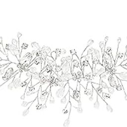Bridal Hair Vine for Women and Girls Bridal Hair Accessories for Wedding Silver Headband Hair Accessories Wedding Jewellery for Women Crystal Bridal Wedding Head band Hair Vine for Girls Headpiece-image-62