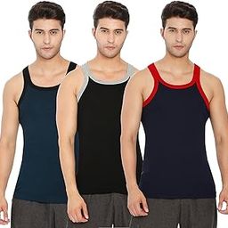 Men's Cotton Regular Fit Lux Xylo Round Neck Sleeveles Vest Pack of 3-picture-36