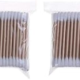 Dhiya fashions & supplies - Wooden Handle Cotton Double Head Swab Applicator Medical Swabs Ear Cleaning Cosmetic Tool Makeup Removal Wound Care Cotton Buds Sanitary Round Cotton Swabs Buds (200)-image-34