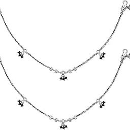 925 Sterling Silver BIS Hallmarked Antique Oxidized Designer Anklets for Women and Girls-image-73