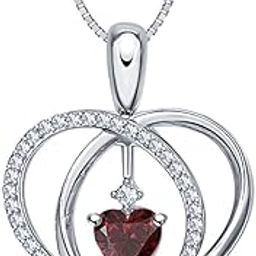 Valentines Day Love Gift For Women's & Girl's For Women's & Girl's Convertible Lab-Created Red Garnet Pendant Necklace 14k White Gold Over .925 Sterling Silver-15