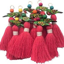 Zippy Flora Mini Cotton Tassels with Parrots (Pack of 10) (Flamingo Pink)-image-80