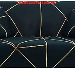 House of Quirk Universal Single Seater Sofa Cover Big Elasticity Cover for Couch Flexible Stretch Sofa Slipcover (Green Gold Prism, 90-145cm),92% Polyester 8% Spandex-image-9
