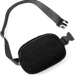 Waist Bag for Women & Men, Crossbody Fanny Pack with Large Storage, Hidden Back Zipper Pocket, Adjustable Strap & Mesh Compartments, Travel Belt Bag for Hiking, Running, Outdoors, 20cm (Black)-image-12