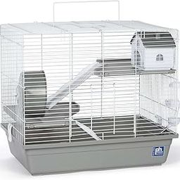 Cage/Playhouse for Dwarf Hamster/Gerbil/Mice Spacious with 3-Story Happy Home,Slides, Hamster Wheel,Bottle and (48cm x 32cm x 42 cms)-[ Colors May Vary ]-99