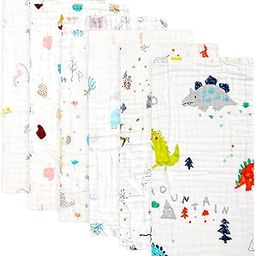 Infantbond by Fareto Baby Muslin Burp Cloths – 6 Pack | Large 20''x10'' | 100% Cotton | Ultra-Soft & Absorbent 6-Layer Burp Rags | Baby Essentials for Newborn-image-4