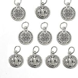 St Benedict Medals, Metal Saint Pendant, Saint Benedict Medal Protection small size, 20mm-picture-25