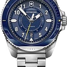 Stainless Steel Journey 1884,Automatic Swiss Made Men's Analog Watch,Blue Dial,43 Mm,Water Resistant Up To 200 M,Sellita Sw 200-1 Movement,Wrist Watch For Men|242010,Band Color:Silver-image-3