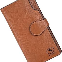 Tan Black Border Leather Women's RFID Blocking Wallet-20