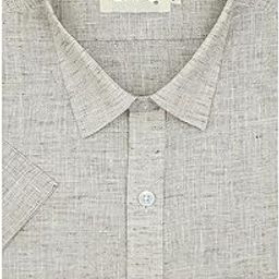 Cotton Linen Plain Solid Half Sleeves Regular Fit Formal Shirt for Men-image-57