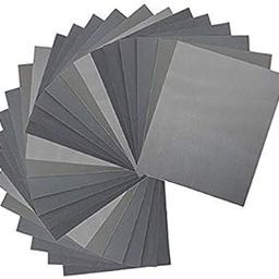sarrah Silicon Carbide Sand Paper Wet/Dry 400, 600, 1000, 1500, 2000, 2500, 3000 Grit for Automotive Sanding Metal Polishing Wood -24 Pieces | Standard, Black-picture-31