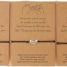 BFF Friendship Bracelets Gift for 3 Sun Moon Star Pinky Promise Bracelets Best Friend Christmas Birthday Gifts for Women Girls Matching Bracelet for Teens Girls, Small-image-4