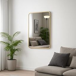 The Artment your artistic apartment Streamline Rectangle Wall Mirror | HD Glass | Metal Frame | Wall-Mounted | Elegant Design for Bedroom, Bathroom, Hallway, Entryway | Gold (69 CM)-image-23