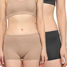Cotton Under Dress Shorts for Women Trendy Designs Comfortable Shorts for Girl Stylish and Lightweight Shorts for Everyday Wear (Brown-Gray)-image-82
