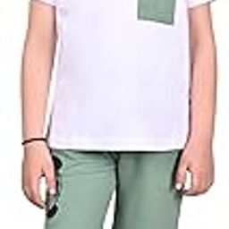Stylish White & Olive Green Co-Ord by Beblakids – Boys Casual Matching Set-image-4