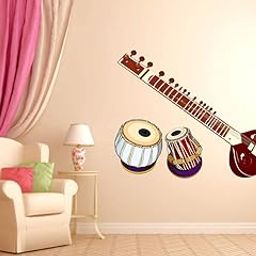 Techgifti Musical-Instruments Wall Sticker for Living Room, Bedroom, Kids Room (Size :- 76 X 38 cm)-image-97
