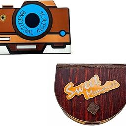Uniqon ROTD0001-11 Combo of Sweet Memories and Camera Design 1 Compartment Square Shape Wooden Sheet Pendrive Case Gift Box-30