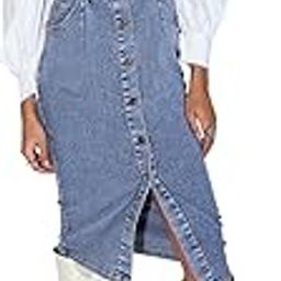 sassafras Women Denim V-Neck Midi Dress-picture-31